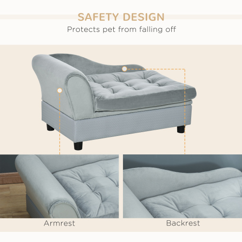 PawHut Luxury Small Dog Bed with Hidden Storage | Small Dog Sofa with 3-Inch Foam | Modern Pet Furniture