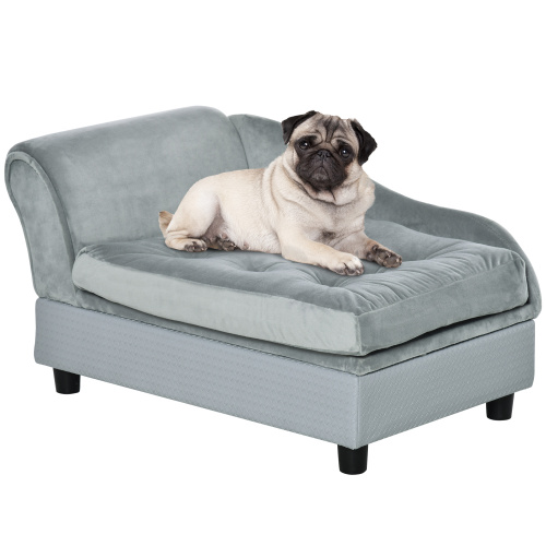 PawHut Luxury Small Dog Bed with Hidden Storage | Small Dog Sofa with 3-Inch Foam | Modern Pet Furniture