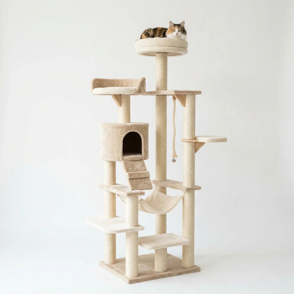 Multi-Functional Cat Treehouse Cat Climbing Frame