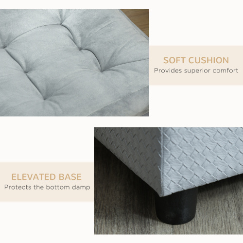 PawHut Luxury Small Dog Bed with Hidden Storage | Small Dog Sofa with 3-Inch Foam | Modern Pet Furniture